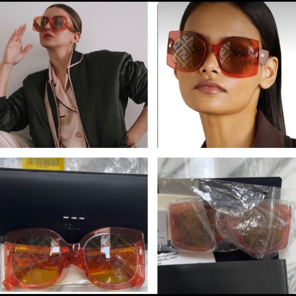 FENDI ,2025 ONE OF TOP SUNGLASS COLOR, ORANGE, THIS PAIR IS TRANSPARENT … - Picture 15 of 16